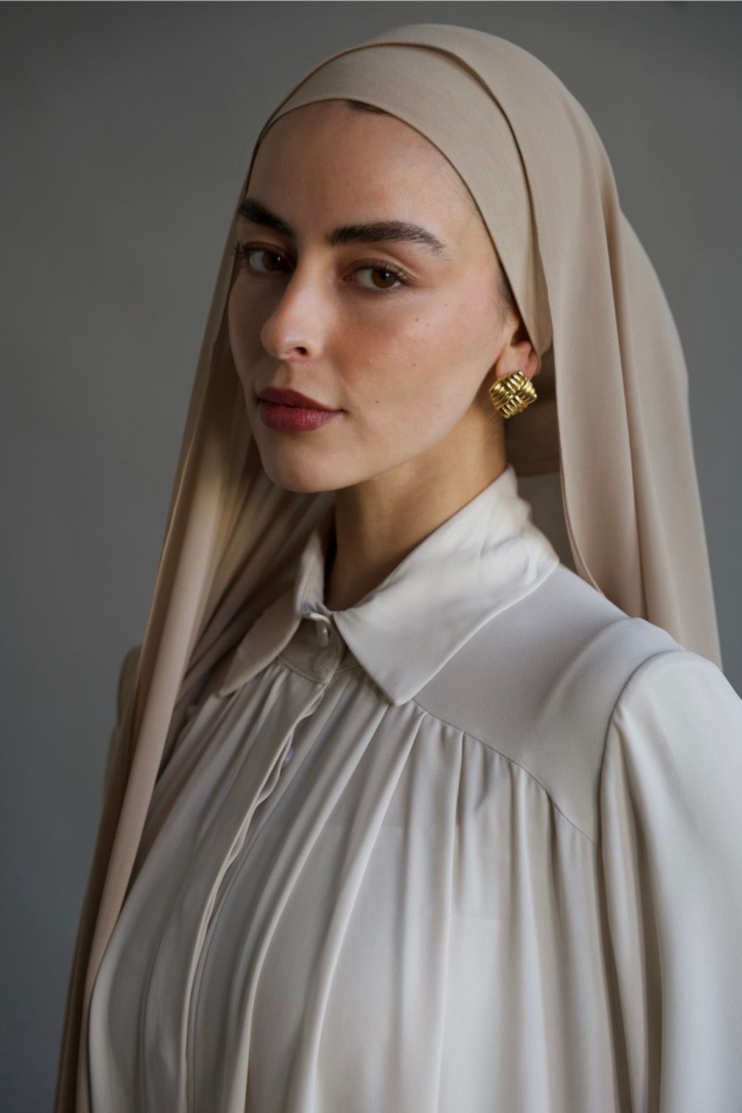 Premium Chiffon Hijab with Bone "sandy"