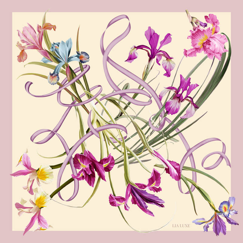 Silk scarves COMO ,,pink,,