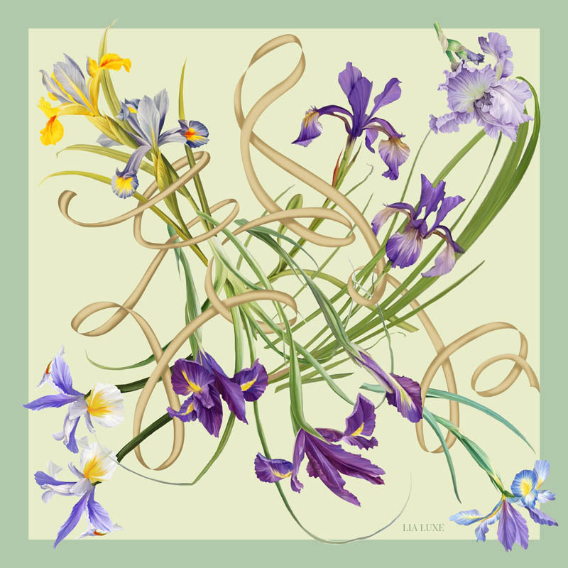 Silk scarves COMO ,,menta,,