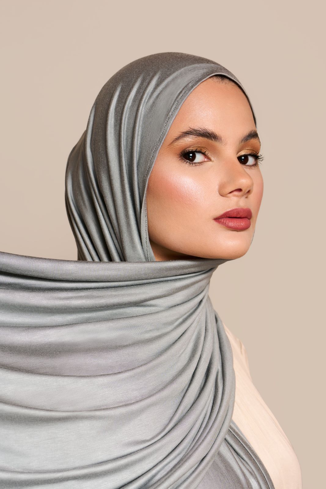 Instant Premium Jersey Hijab Grey