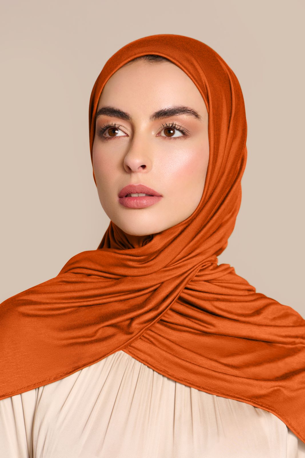 Instant Premium Jersey Hijab Bronze