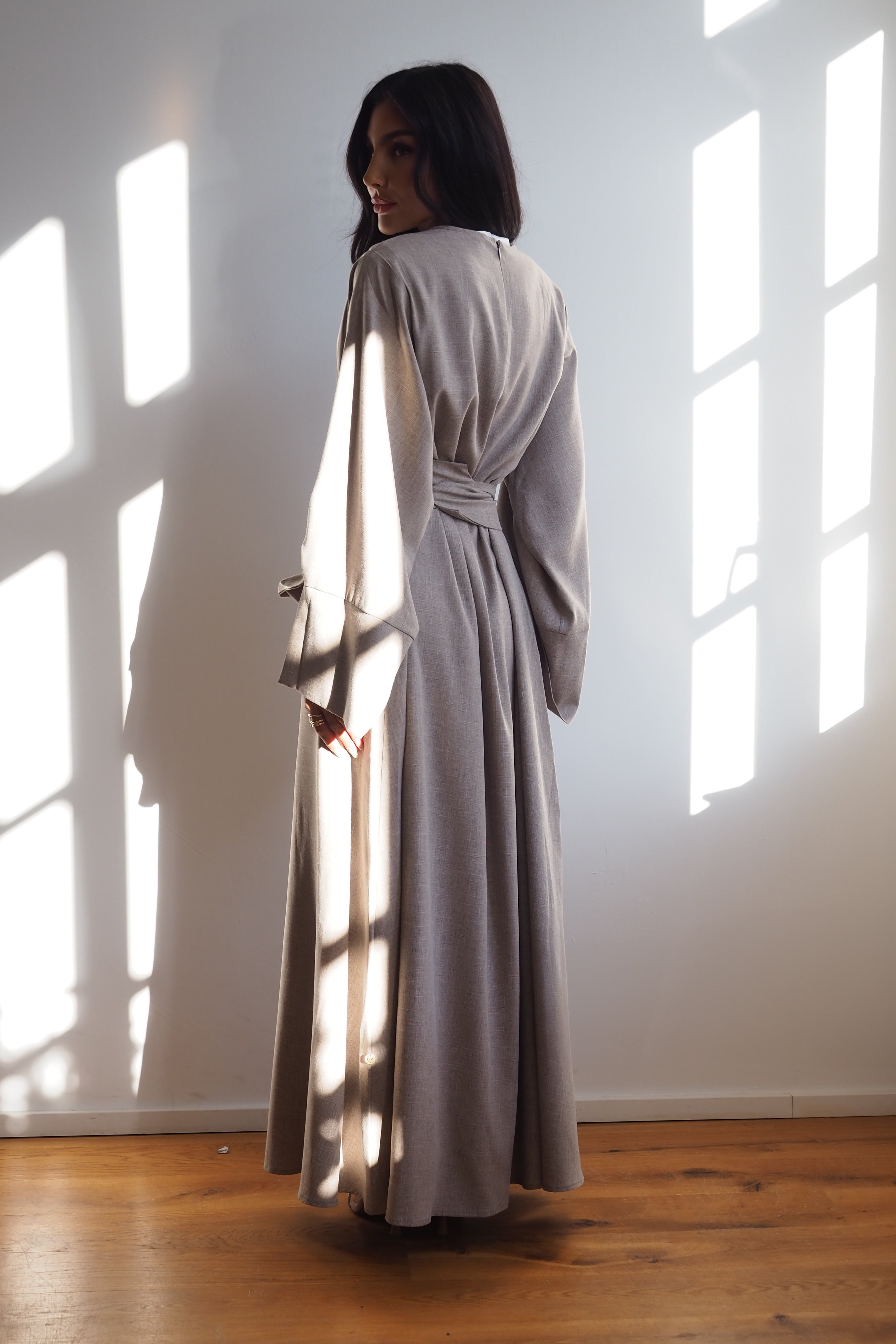 Abaya Maxidress Leinenoptik "Earth"