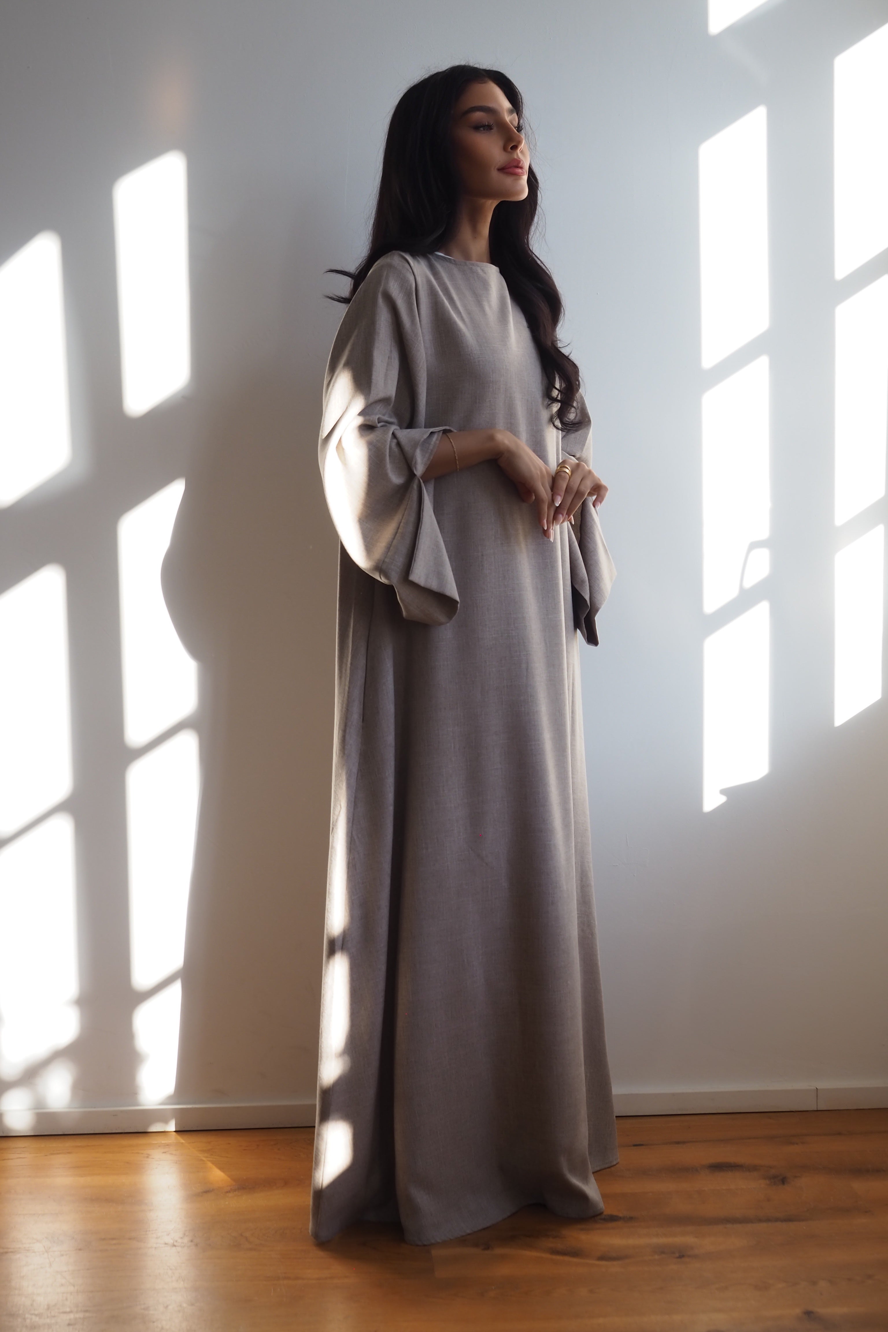 Abaya Maxidress Leinenoptik "Earth"