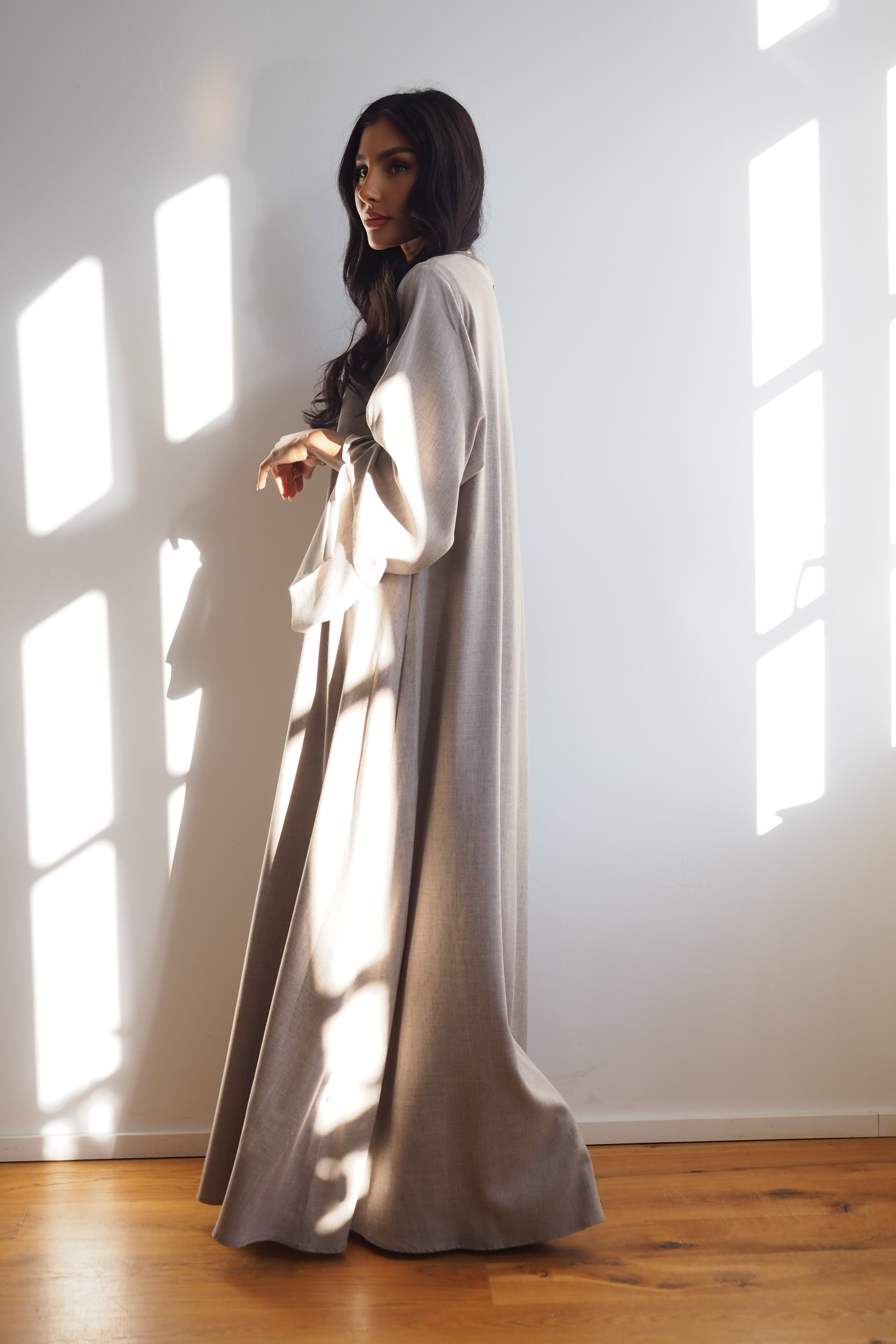 Abaya Maxidress Leinenoptik "Earth"
