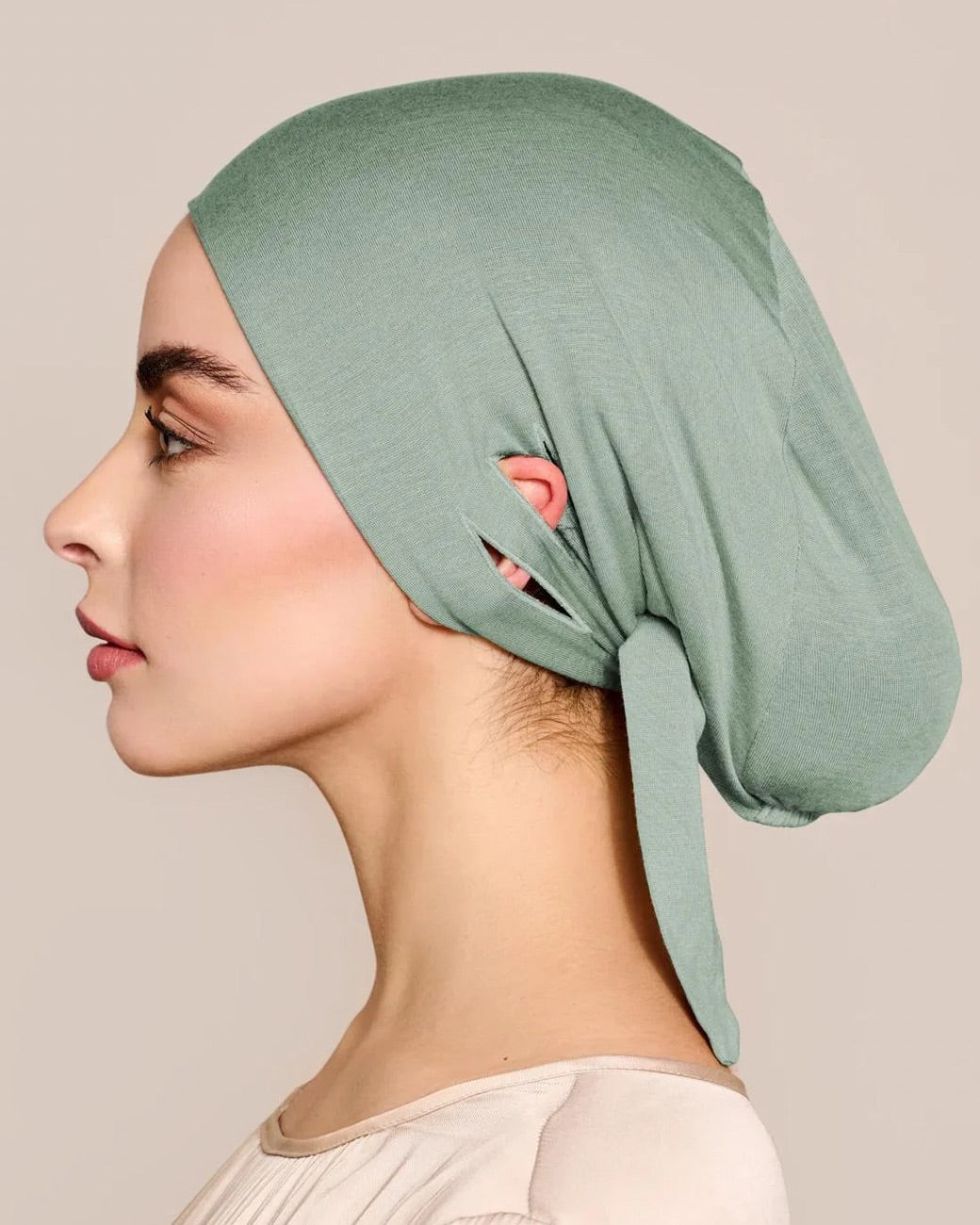 Underscarf Underheadscarf Hijab Bone Stone Green
