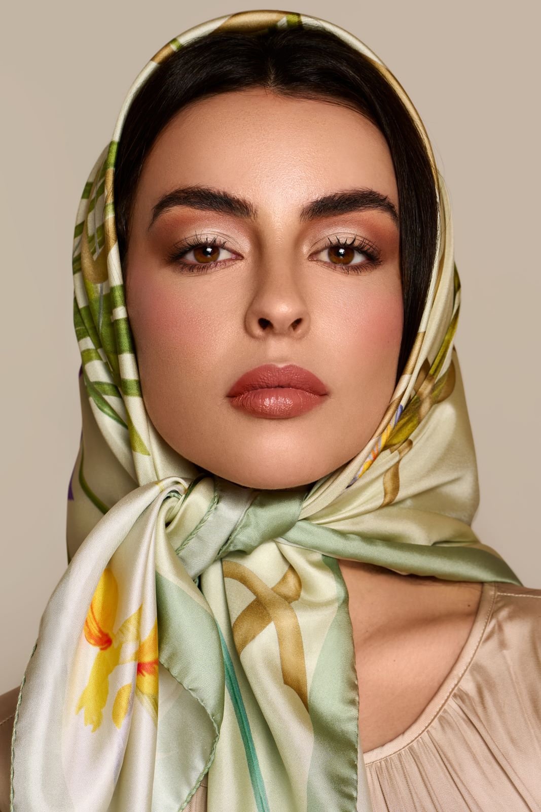 Silk scarves COMO ,,menta,,
