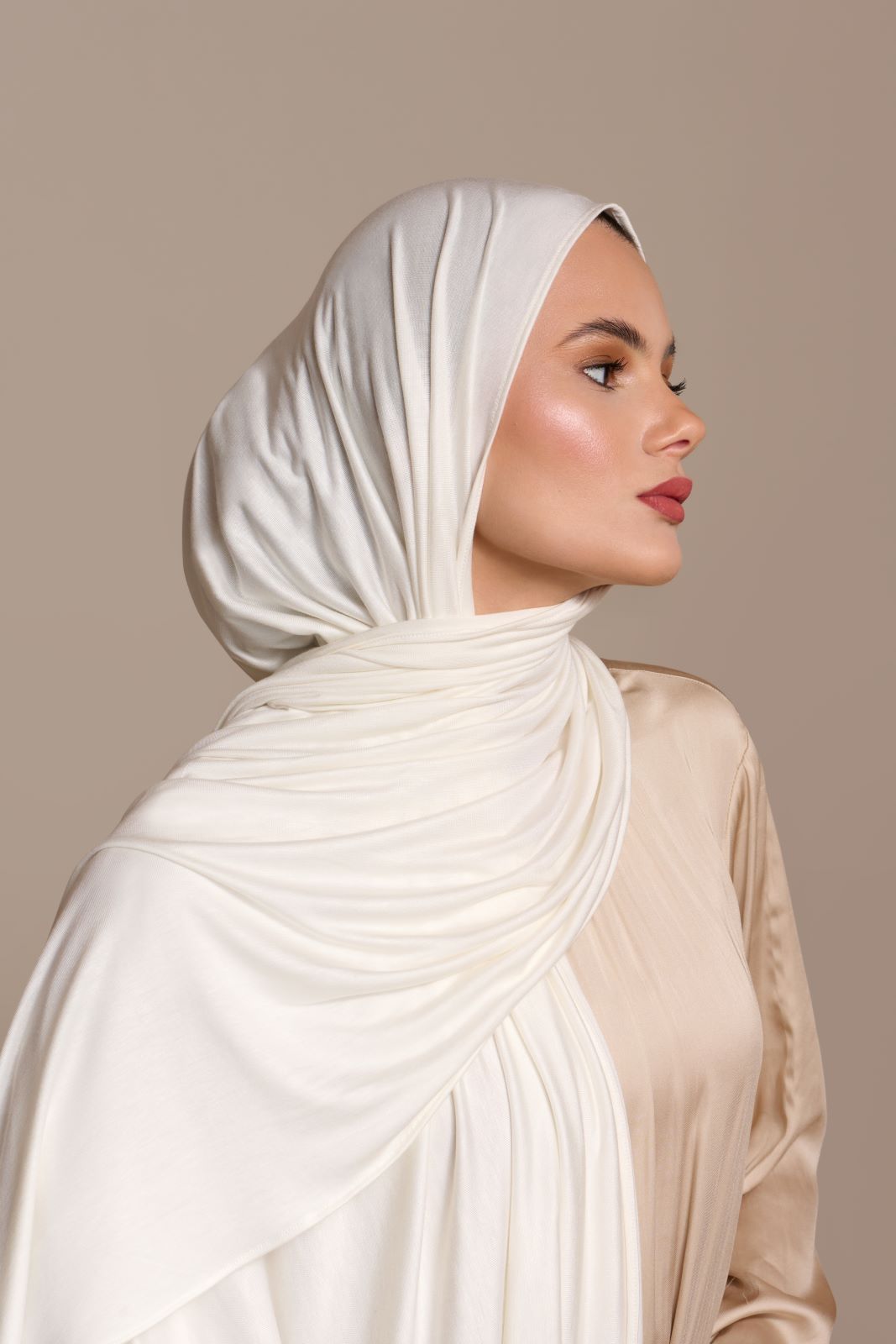 Instant Premium Jersey Hijab White left