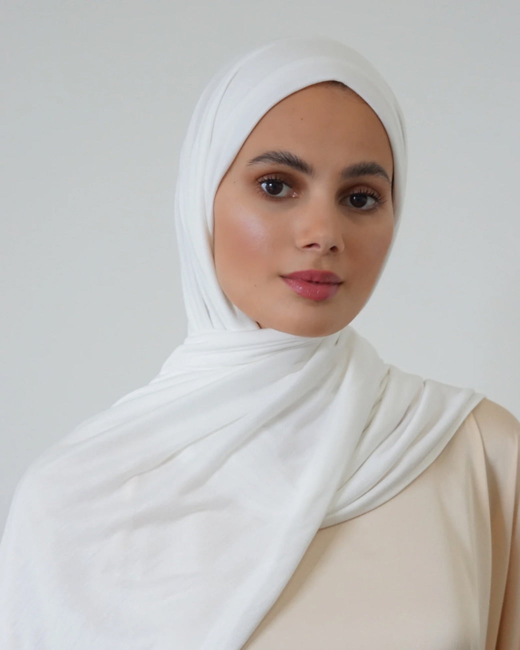 Jersey Hijab Bamboo White