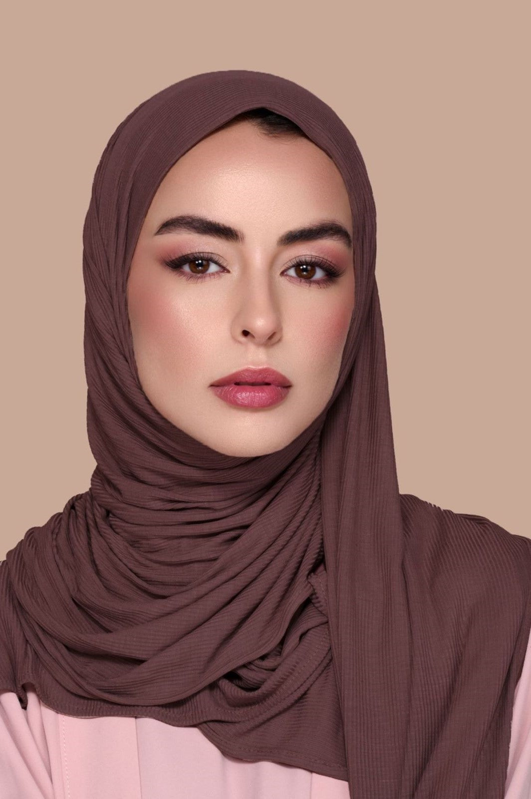Ribbed Hijab Mocca Brown