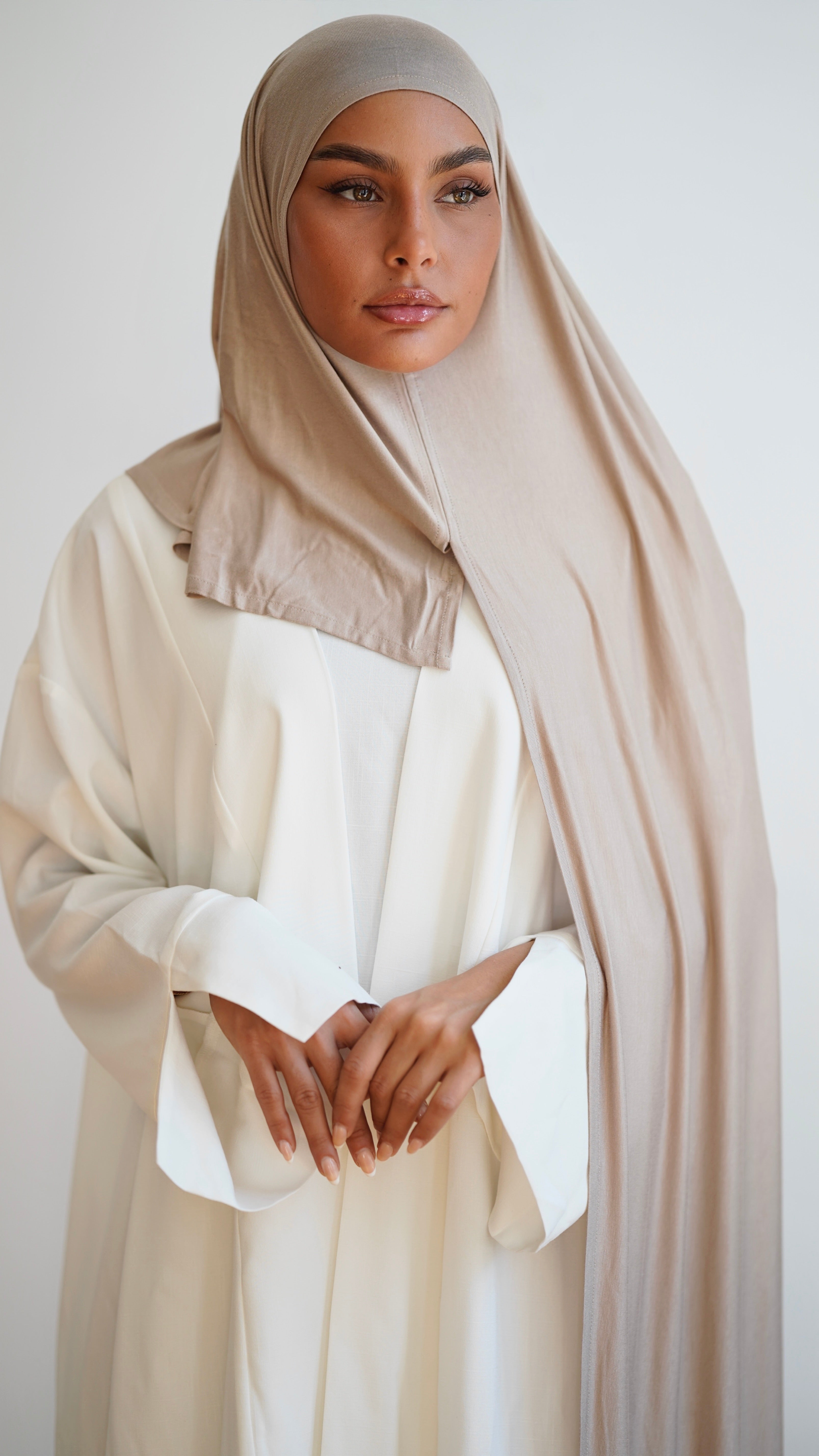 Instant Premium Jersey Hijab Vanilla