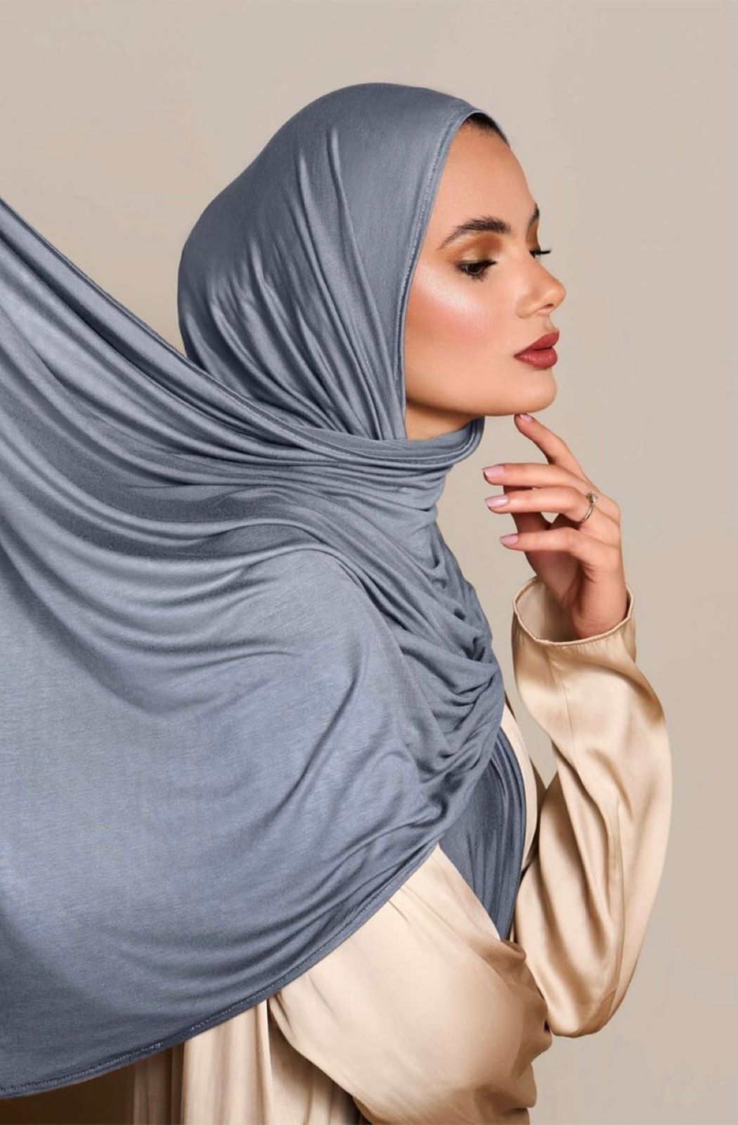 Instant Premium Jersey Hijab Concrete Grey