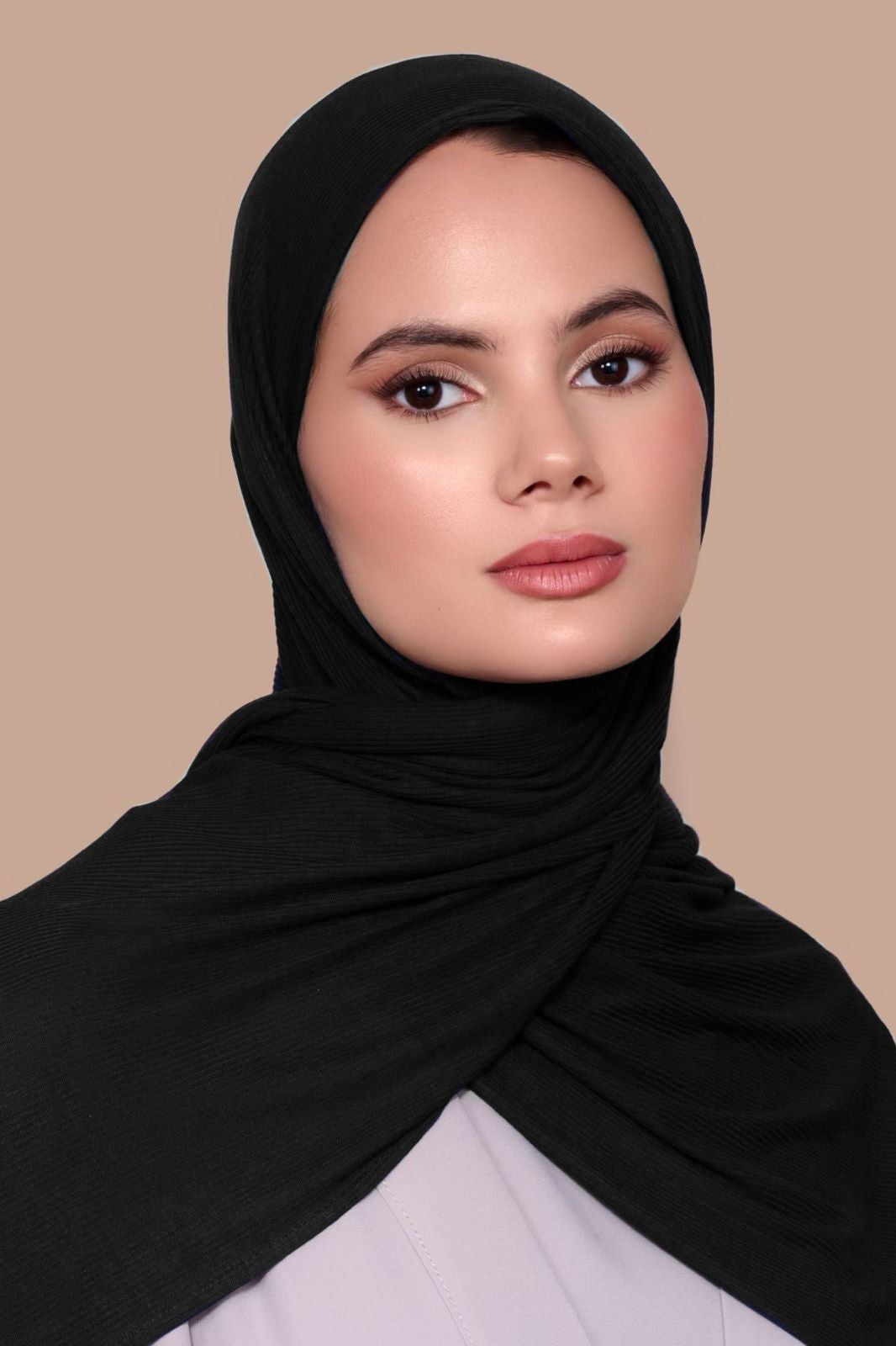 Ribbed Hijab Black