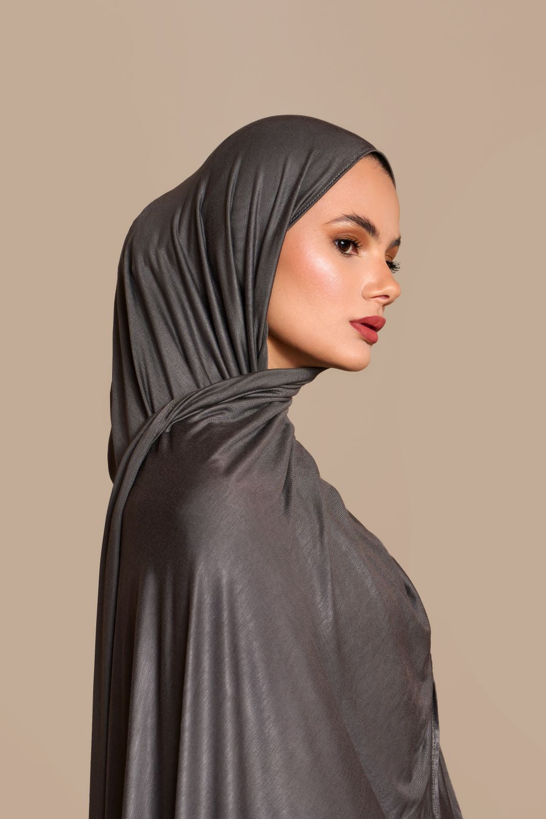 Instant Premium Jersey Hijab Dark grey