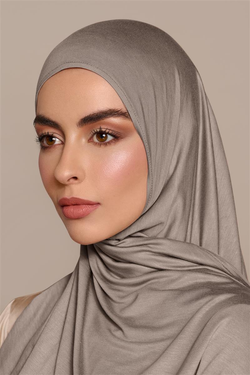 Instant Premium Jersey Hijab Taupe