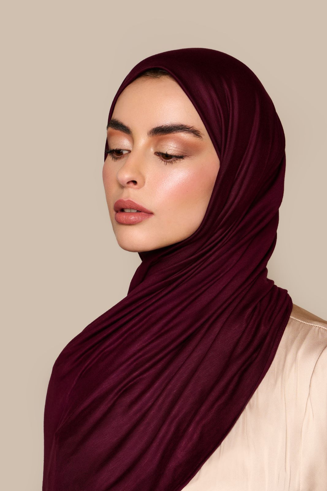 Instant Premium Jersey Hijab Bordeaux